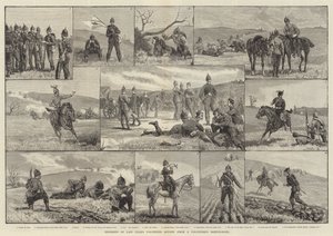 Ereignisse der letztjährigen Freiwilligenüberprüfung, aus einem Skizzenbuch eines Freiwilligen